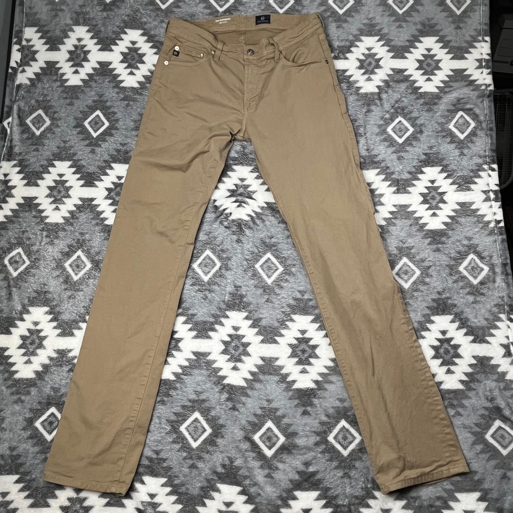 AG‎ Adriano Goldschmied The Matchbox Slim Straight Khaki Pants 32R 32x34"